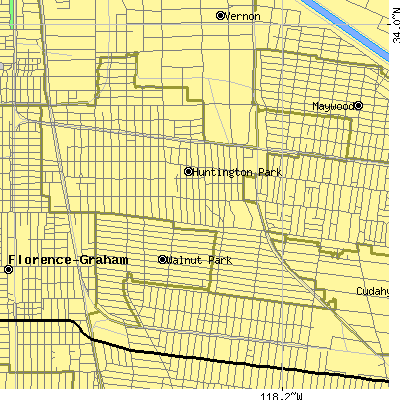 Zip code 90255 close-up map