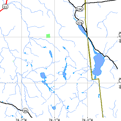 Zip code 12969 close-up map