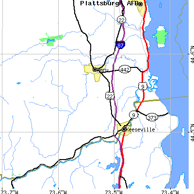 Zip code 12972 close-up map