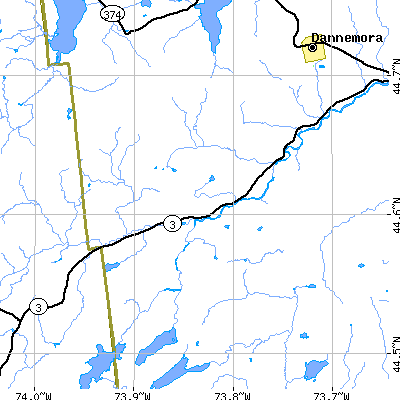 Zip code 12981 close-up map