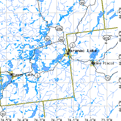 Zip code 12983 close-up map