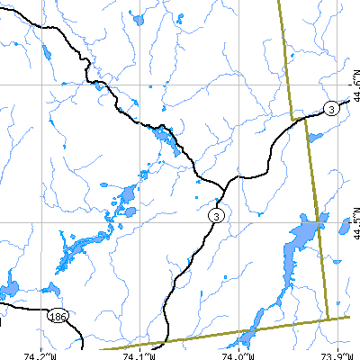 Zip code 12989 close-up map