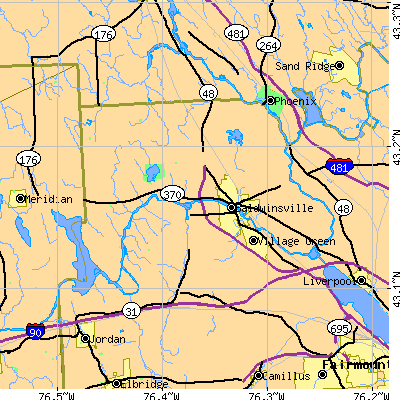 Zip code 13027 close-up map