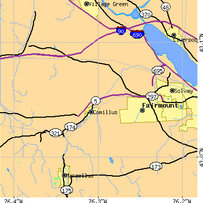 Zip code 13031 close-up map