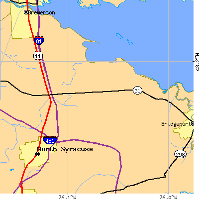 Zip code 13039 close-up map