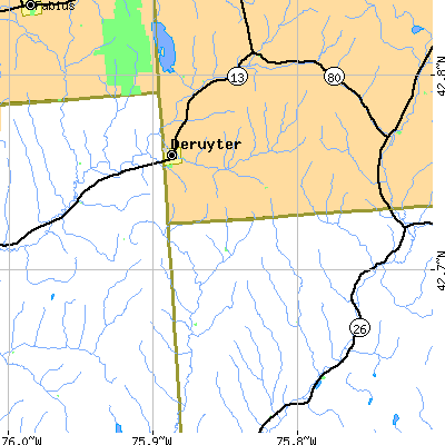 Zip code 13052 close-up map
