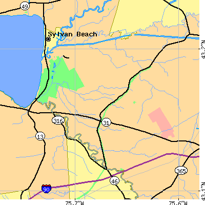 Zip code 13054 close-up map
