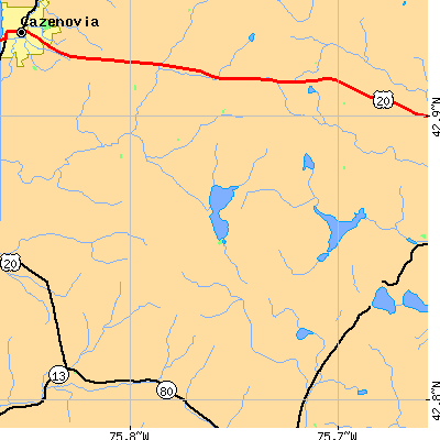 Zip code 13061 close-up map