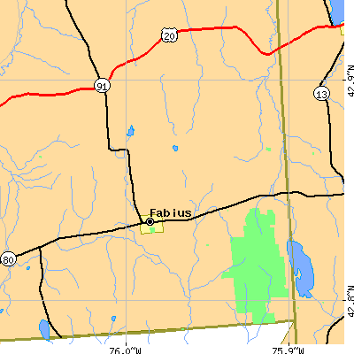 Zip code 13063 close-up map