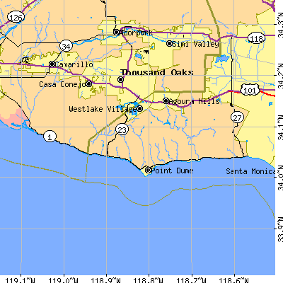 Zip code 90265 close-up map