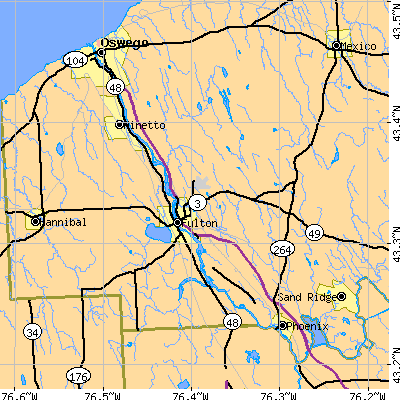 Zip code 13069 close-up map