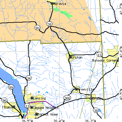Zip code 13073 close-up map