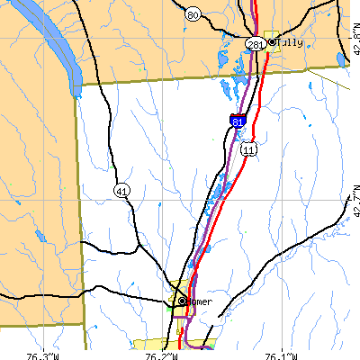 Zip code 13077 close-up map