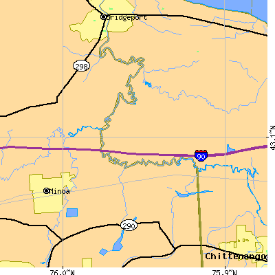 Zip code 13082 close-up map
