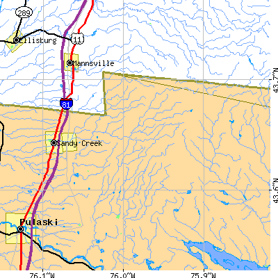 Zip code 13083 close-up map