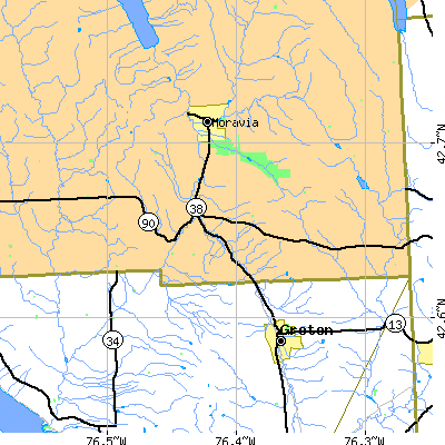 Zip code 13092 close-up map