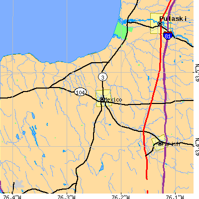 Zip code 13114 close-up map