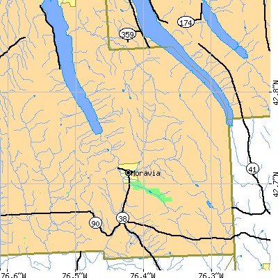 Zip code 13118 close-up map