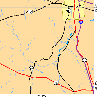 Zip code 13120 close-up map