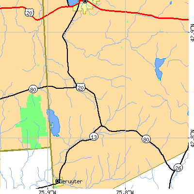 Zip code 13122 close-up map