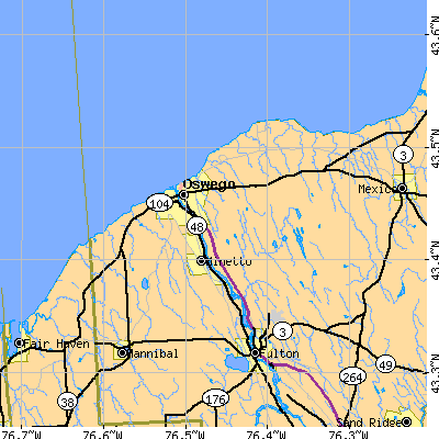 Zip code 13126 close-up map