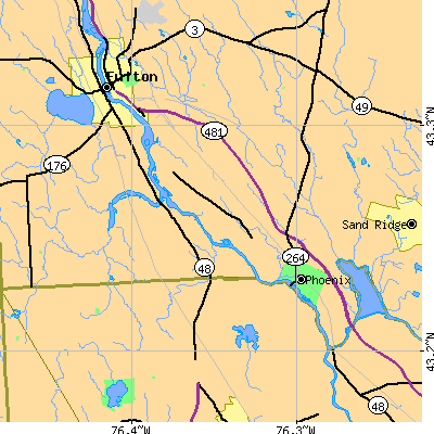 Zip code 13135 close-up map