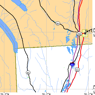 Zip code 13141 close-up map