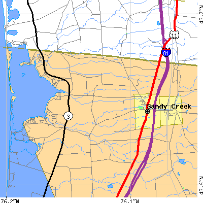 Zip code 13145 close-up map