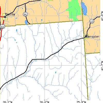 Zip code 13158 close-up map