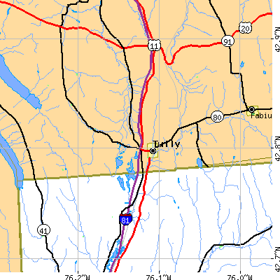 Zip code 13159 close-up map