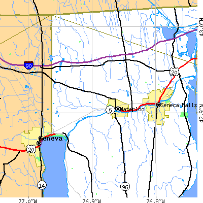 Zip code 13165 close-up map