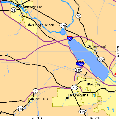 Zip code 13209 close-up map