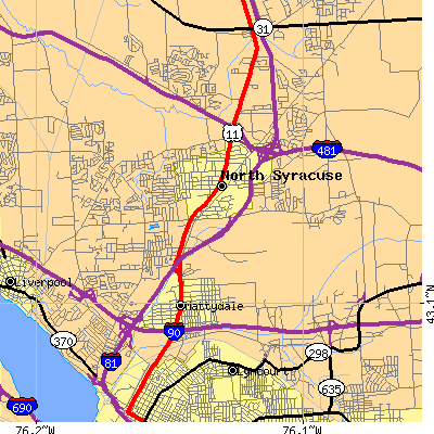 Zip code 13212 close-up map