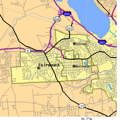 Zip code 13219 close-up map
