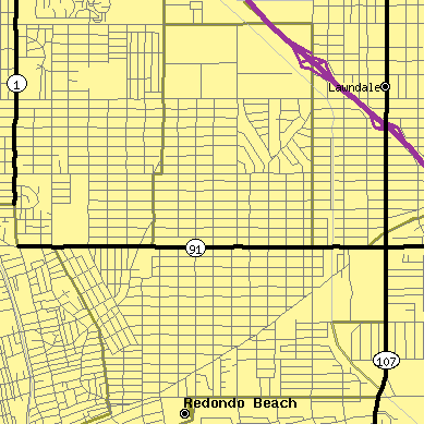 Zip code 90278 close-up map