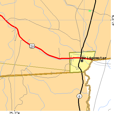 Zip code 13313 close-up map