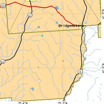 Zip code 13314 close-up map