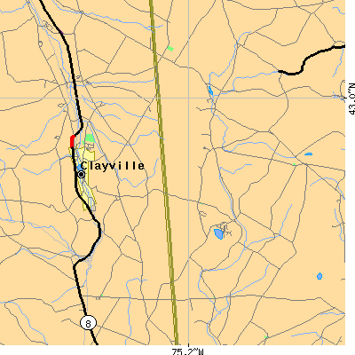 Zip code 13322 close-up map