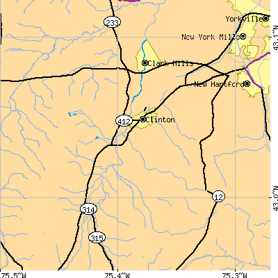 Zip code 13323 close-up map