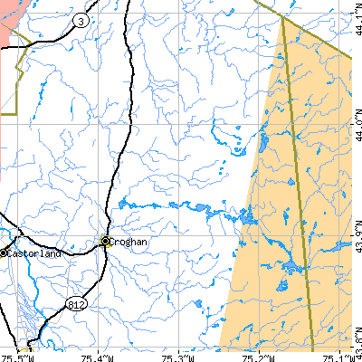 Zip code 13327 close-up map