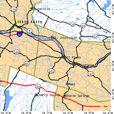 Zip code 13339 close-up map