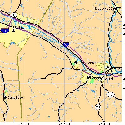Zip code 13340 close-up map