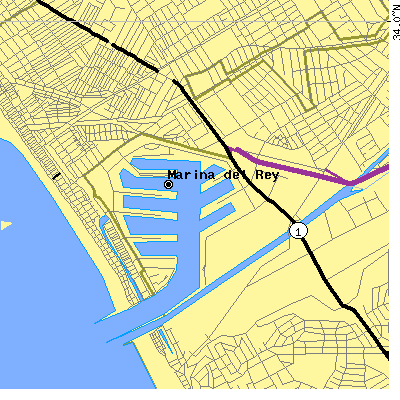 Zip code 90292 close-up map