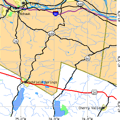 Zip code 13361 close-up map