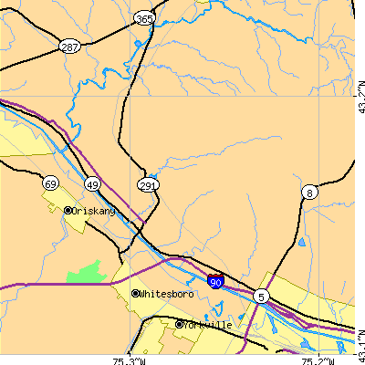 Zip code 13403 close-up map
