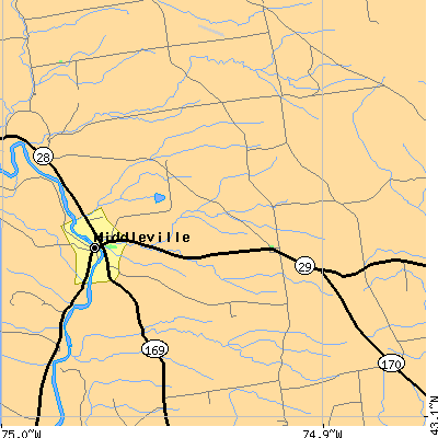 Zip code 13406 close-up map