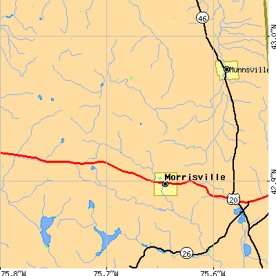 Zip code 13408 close-up map