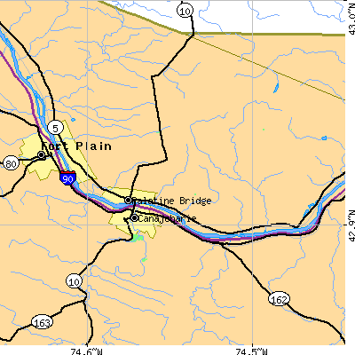 Zip code 13428 close-up map