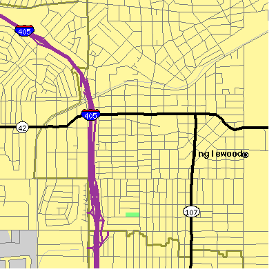 Zip code 90301 close-up map