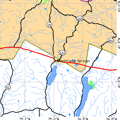 Zip code 13439 close-up map